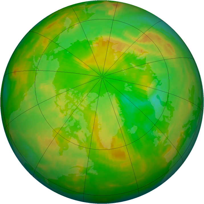 Arctic ozone map for 07 June 1992